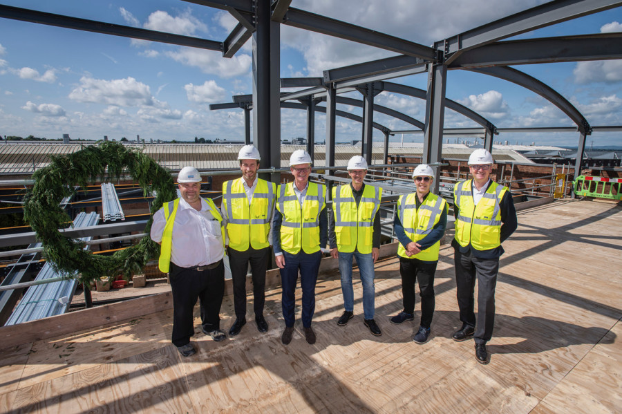 Topping Out   1 L R Andrew Robertson, Sebastian Benndorf, Matthias Rabe, Frank Steffen Walliser, Robin Page, Andreas Lehe