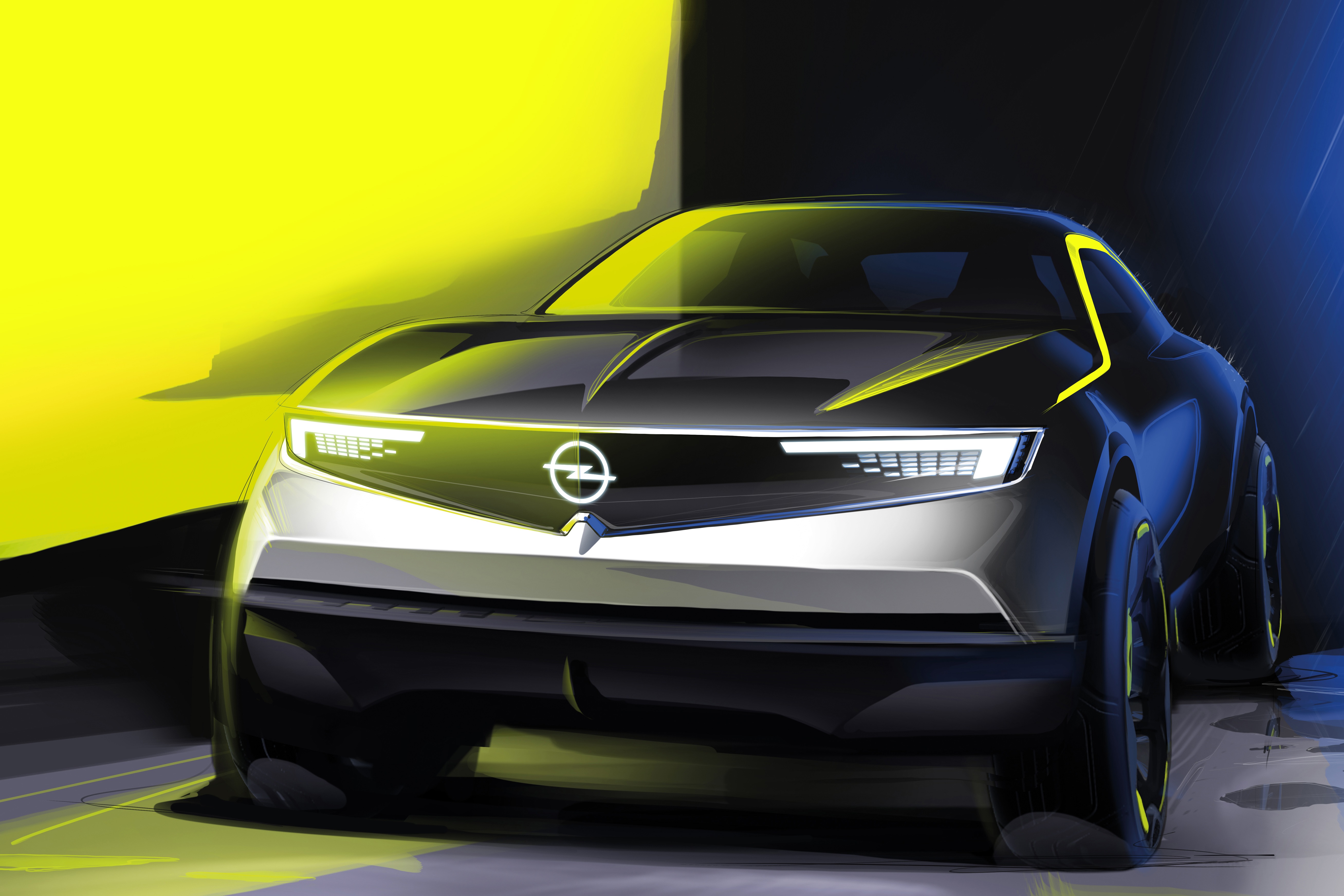 Gt x. Opel next. Опель Vizor. Опель молния. Новый Опель желтый концепт.